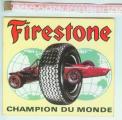 FIRESTONE CHAMPION DU MONDE  / autocollant rare et ancien / pneus 