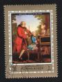 AJMAN STATE Oblitration ronde Used Stamp Peinture Wolfgang seated at the piano