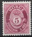 Norvge 1969 Used Corne Postale Postfrim 5 Ore Lilas Rouge Fonc SU
