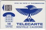 Nelle CALEDONIE Carte tlphonique n 3 "le cagou" de 1990