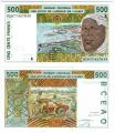 **   SENEGAL   (BCEAO)     500  francs   2002   p-710m  (K)    UNC   **