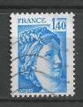 FRANCE - 1977/78 - Yt n 1975 - Ob - Sabine de Gandon 1,40F bleu