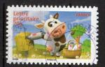 YT 4091 / AA 136 vache postant son courrier -  oblitration ronde