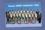 Carte ( format CPM ) cyclisme , quipe Crdit Agricole 1998