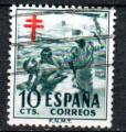 Espagne Yvert N825 oblitr 1951 Enfants  la plage