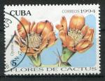 Timbre de CUBA 1994  Obl  N 3385  Y&T  Fleurs  Cactus