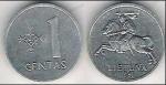 Lituanie/Lithuania 1991 - 1 centas, circule mais propre