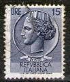 **   ITALIE    15 L  1956  YT-714  " Pice de Syracuse "  (o)   **