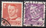 DANEMARK  N 320 et 320A o Y&T 1948-1951 roi Frederic IX