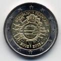 France 2012 - 2 uro, Comm. 10 ans de la monnaie en , circule, tat impcable