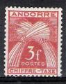 Andorre Fr. 1943; Y&T n T 27; 3f gerbe, brun-rouge