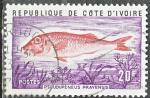 COTE D'IVOIRE N 355 de 1973 oblitr "poissons"