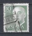 Espagne - 1955/58 - Yt n 869 - Ob - Srie courante Gnral Franco 10 ptas vert