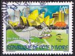 Timbre oblitr n 1062(Yvert) Cte d'Ivoire 2000 - JO Sydney, kangourou
