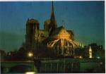 PARIS (75) - Notre-Dame de nuit, illumine - neuve