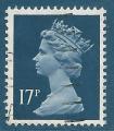 Grande-Bretagne N1478 ou 1530 Elizabeth II 17p bleu nuit oblitr